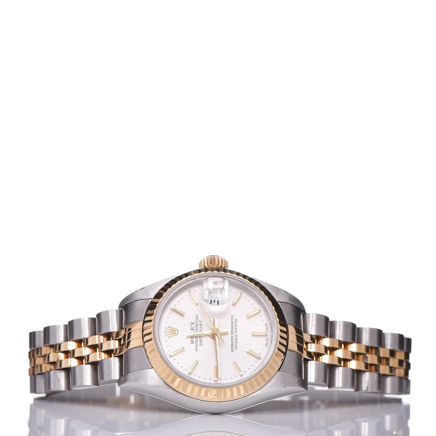 Stainless Steel 18K Yellow Gold 26mm Oyster Perpetual Datejust Watch Silver 79173