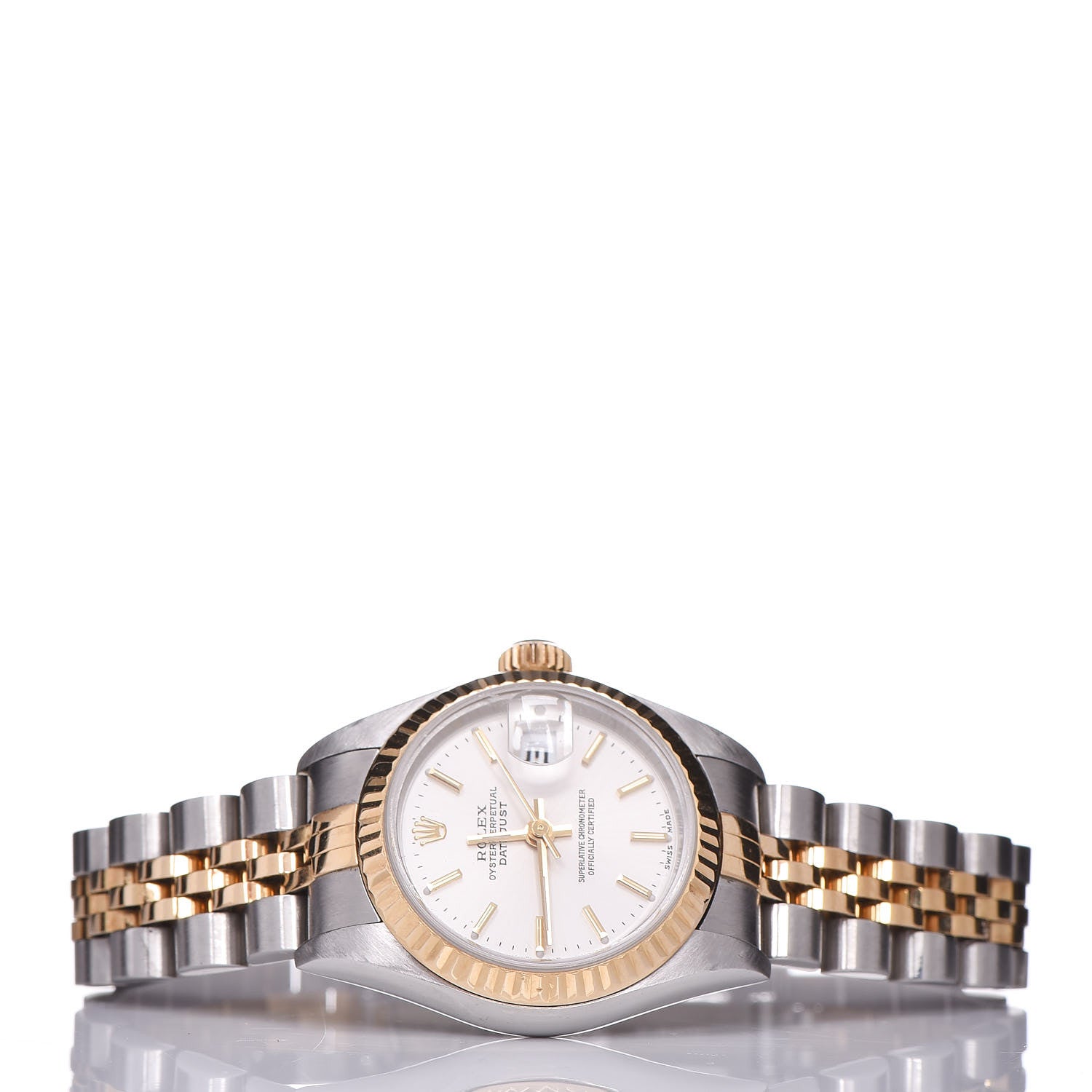 Rolex Stainless Steel 18K Yellow Gold 26mm Oyster Perpetual Datejust Watch Silver 79173 3 of 7