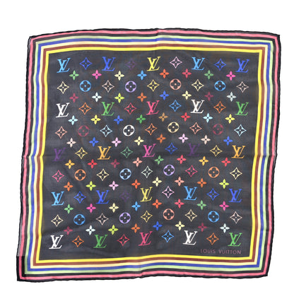 Louis Vuitton Silk Multicolor Square Scarf Black 1 of 3