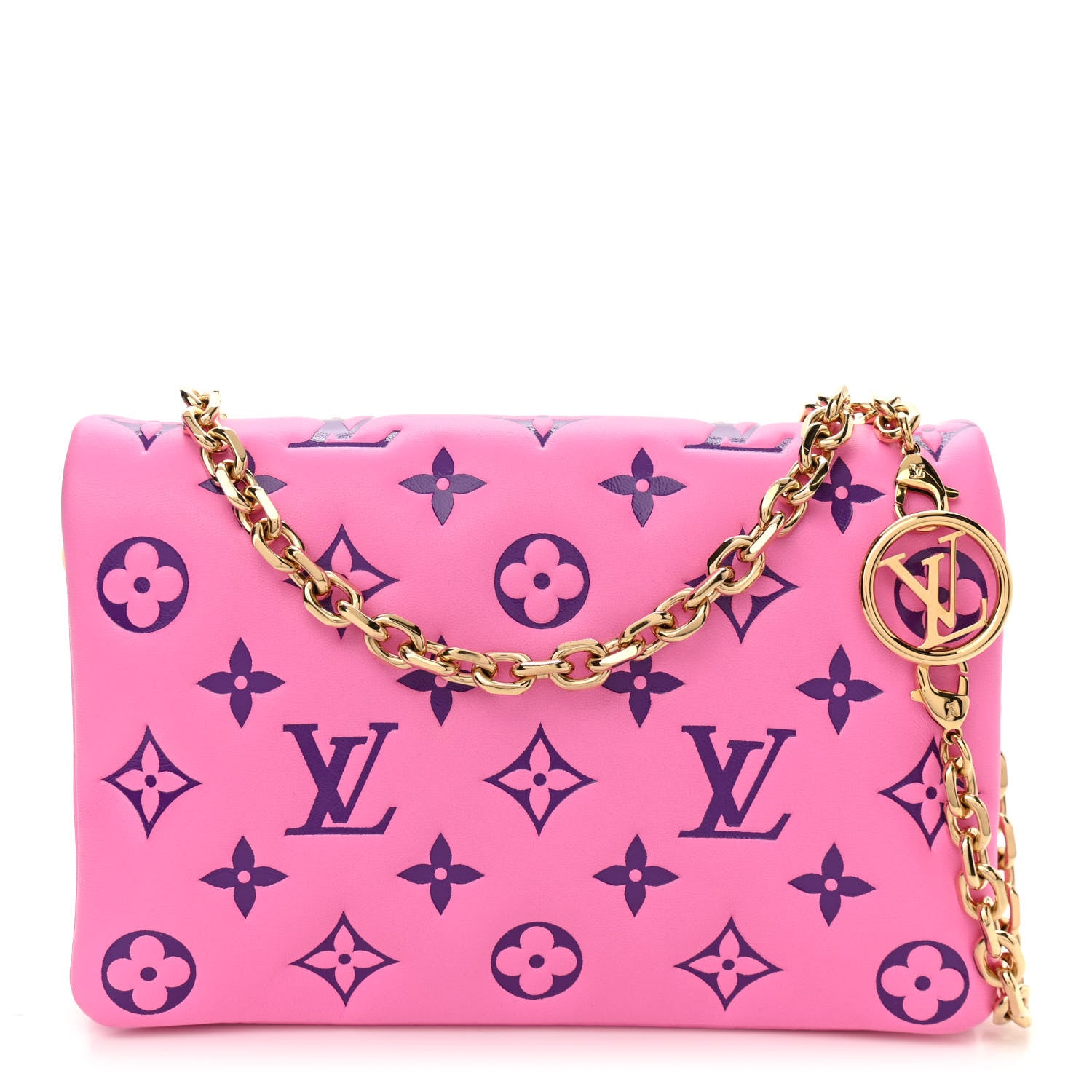 Louis Vuitton Lambskin Embossed Monogram Vuittamins Pochette Coussin Rose Violet 1 of 11