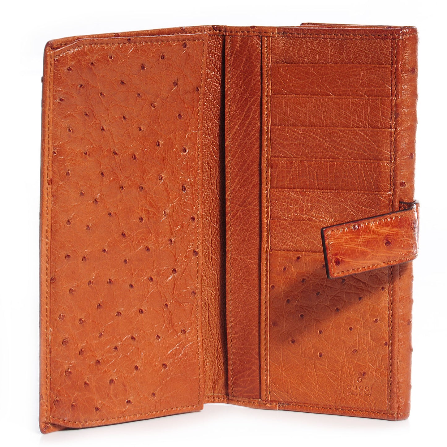Ostrich Stirrup Continental Wallet Brown