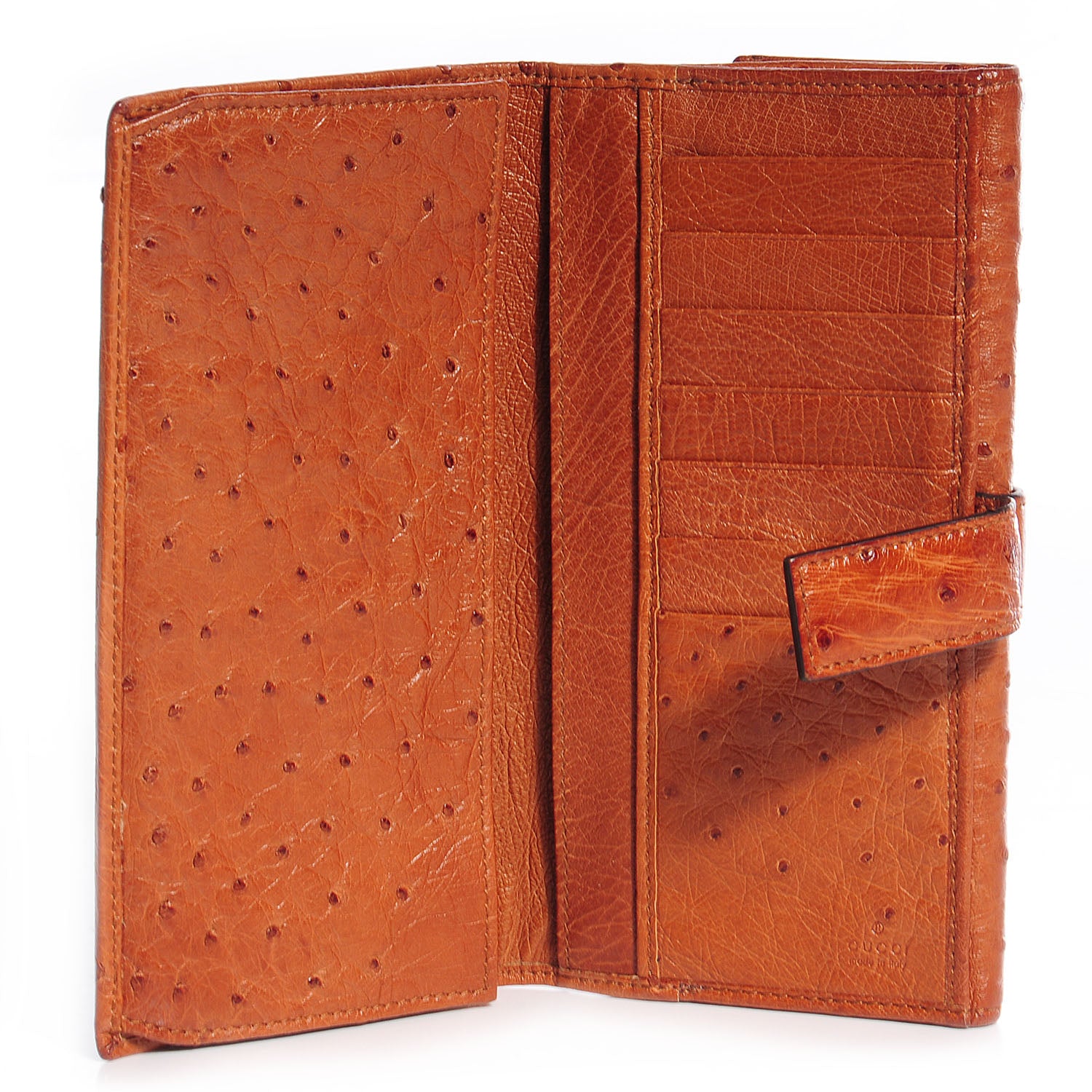 Gucci Ostrich Stirrup Continental Wallet Brown 5 of 7