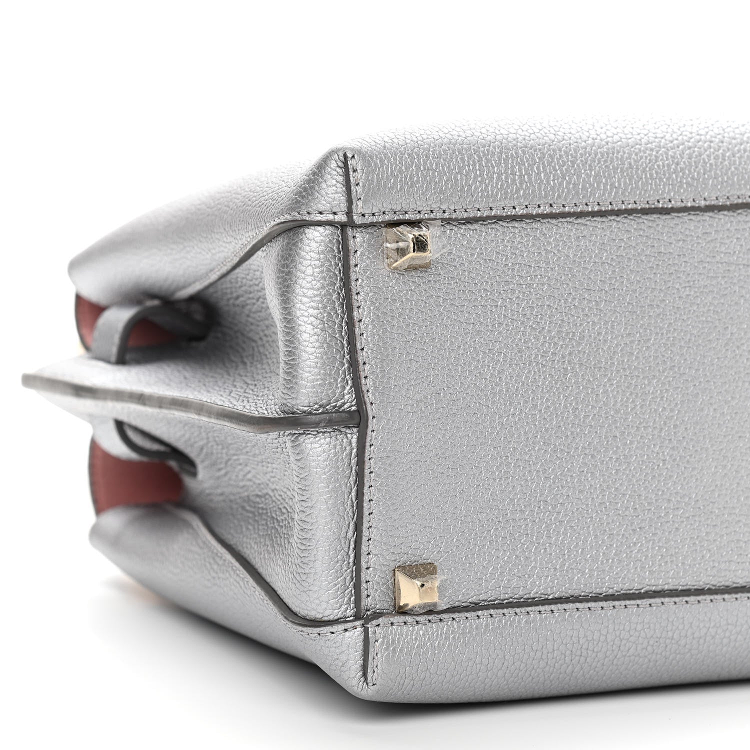 MCM Metallic Grained Calfskin Medium Milla Tote Silver 8 of 9