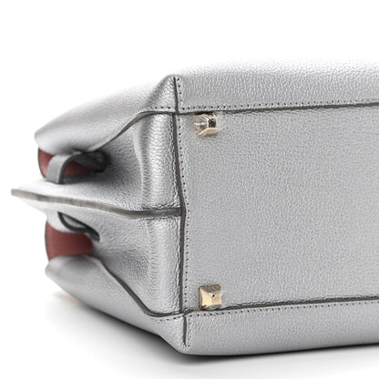MCM Metallic Grained Calfskin Medium Milla Tote Silver 8 of 9