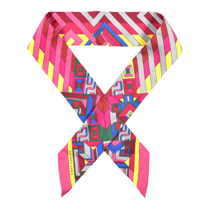 Hermes Silk Le Fil d'Ariane Twilly Rose Vif Jaune Bleu 1 of 3