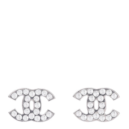 Chanel Crystal CC Earrings Silver 1 of 4