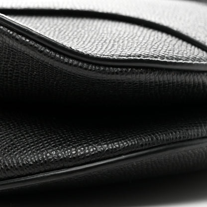 Christian Dior Grained Calfskin Saddle Bag With Strap Black 9 of 11