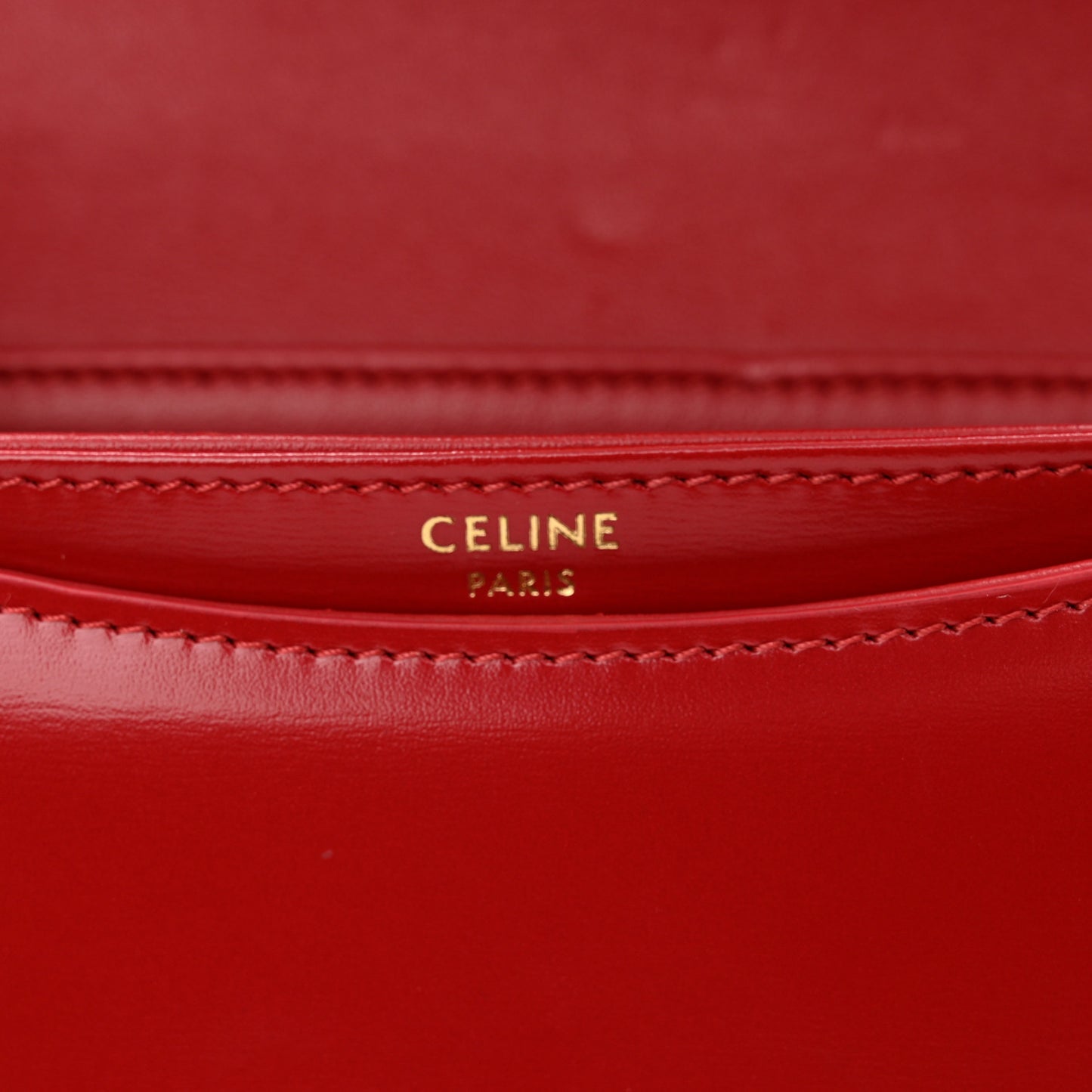 Shiny Calfskin Triomphe Mini Besace Clea Red