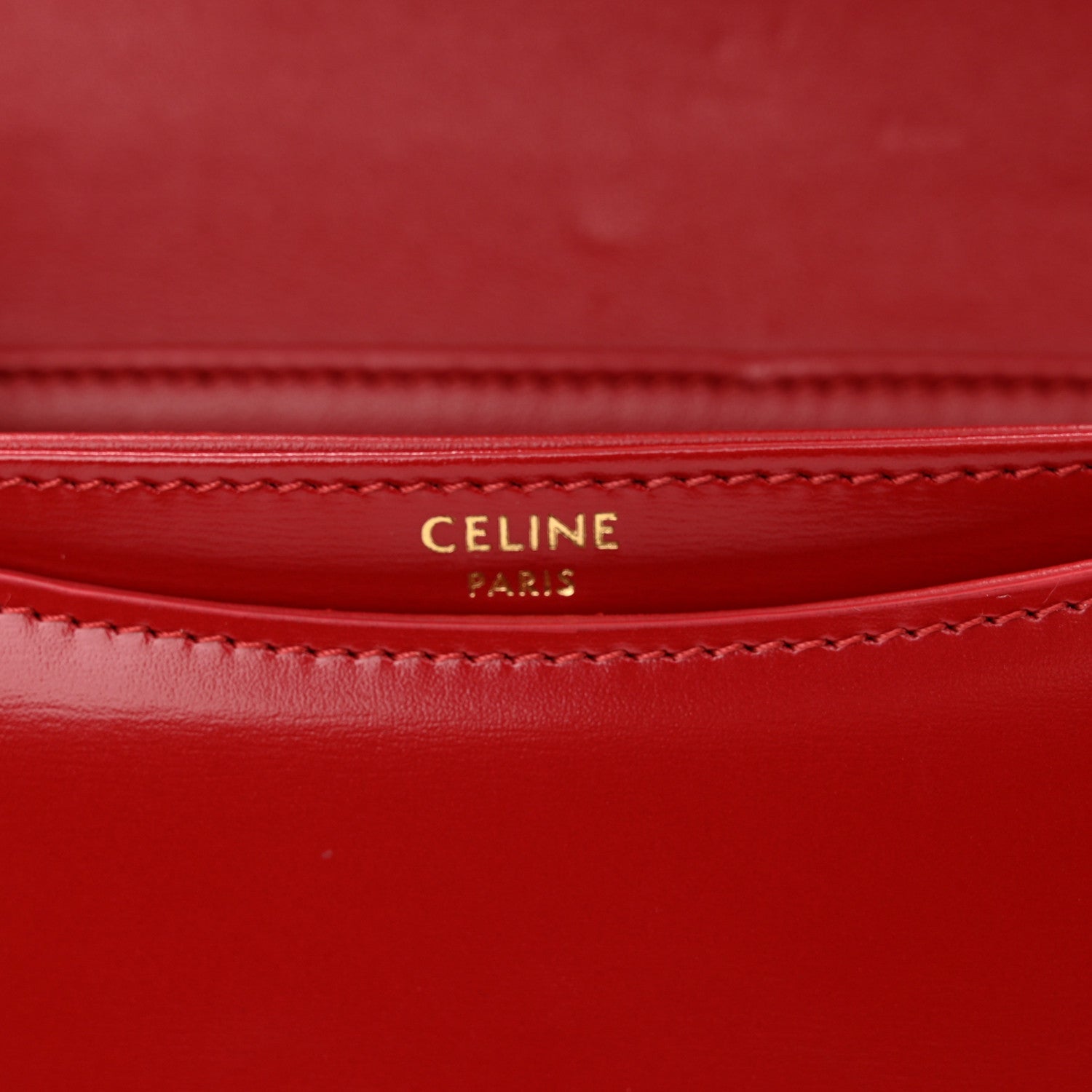 Celine Shiny Calfskin Triomphe Mini Besace Clea Red 6 of 15