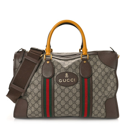 Gucci Soft GG Supreme Monogram Web Large Duffle Bag Beige New Acero Crop 1 of 13