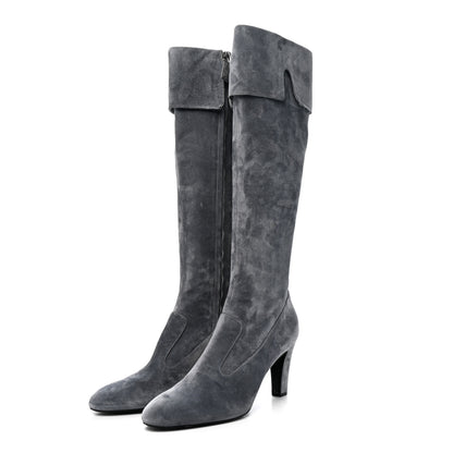 Chanel Suede High Boots 41 Grey 3 of 8