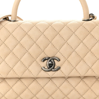Chanel Caviar Quilted Small Coco Handle Flap Light Beige 7 of 9