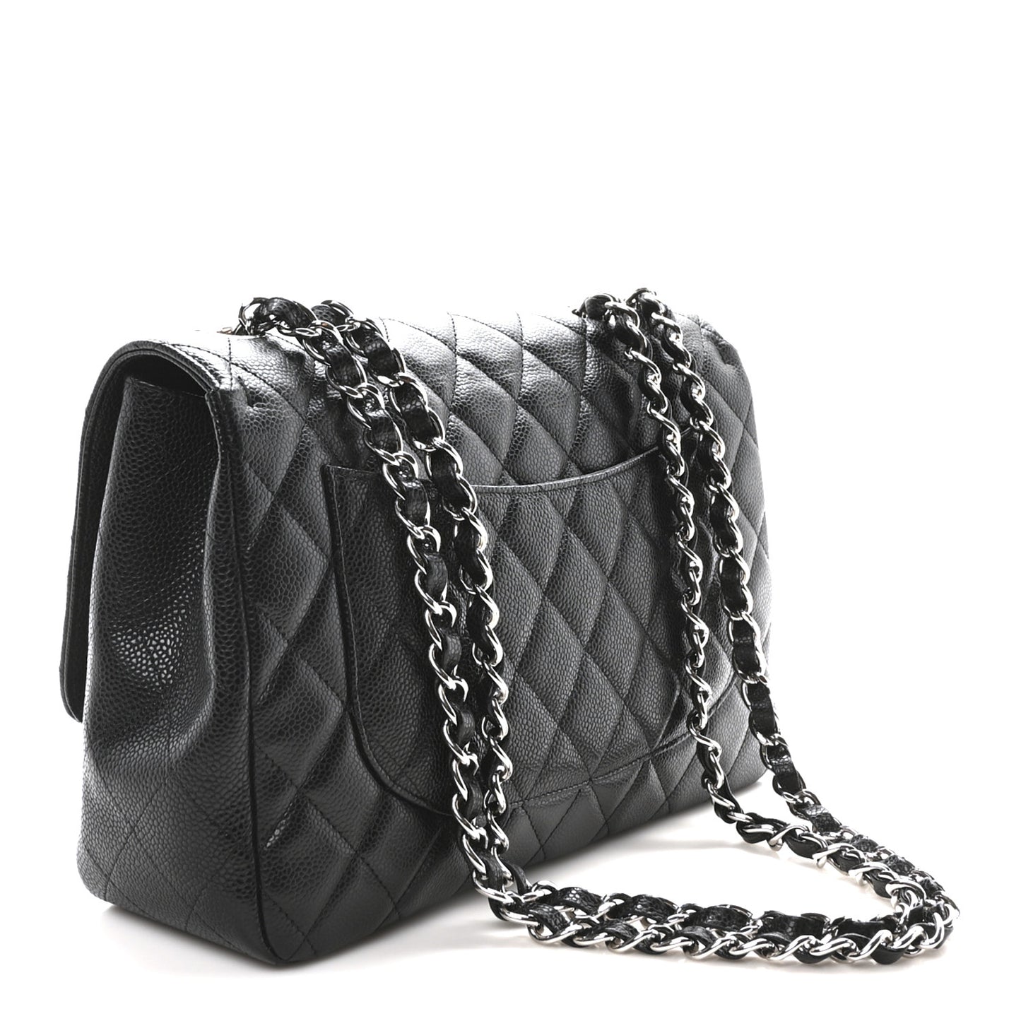 Caviar Quilted Jumbo Single Flap Black