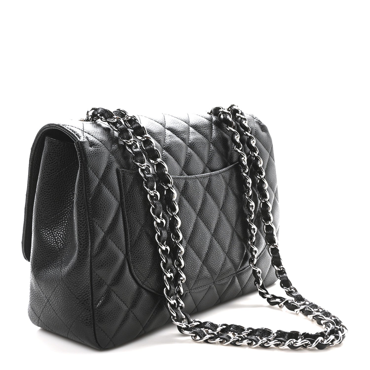 Chanel Caviar Quilted Jumbo Single Flap Black 3 of 10
