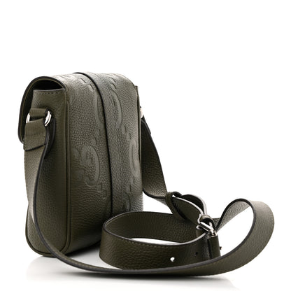 Gucci Piuma Calfskin Jumbo GG Embossed Small Messenger Bag Dark Green 3 of 12