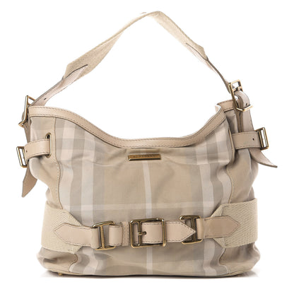 Burberry Canvas House Check Small Parsons Hobo Light Beige 1 of 11
