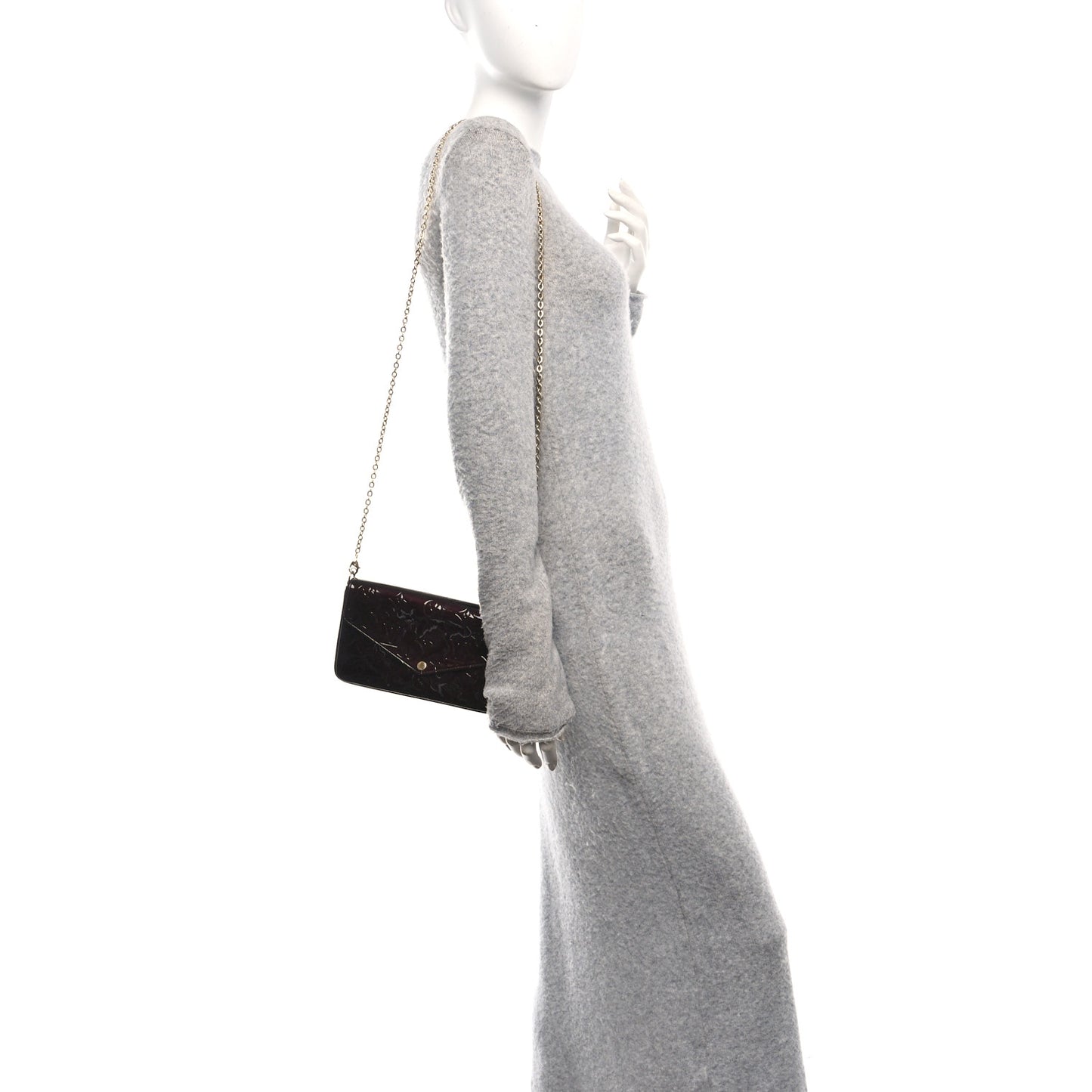 Vernis Pochette Felicie Chain Wallet Amarante