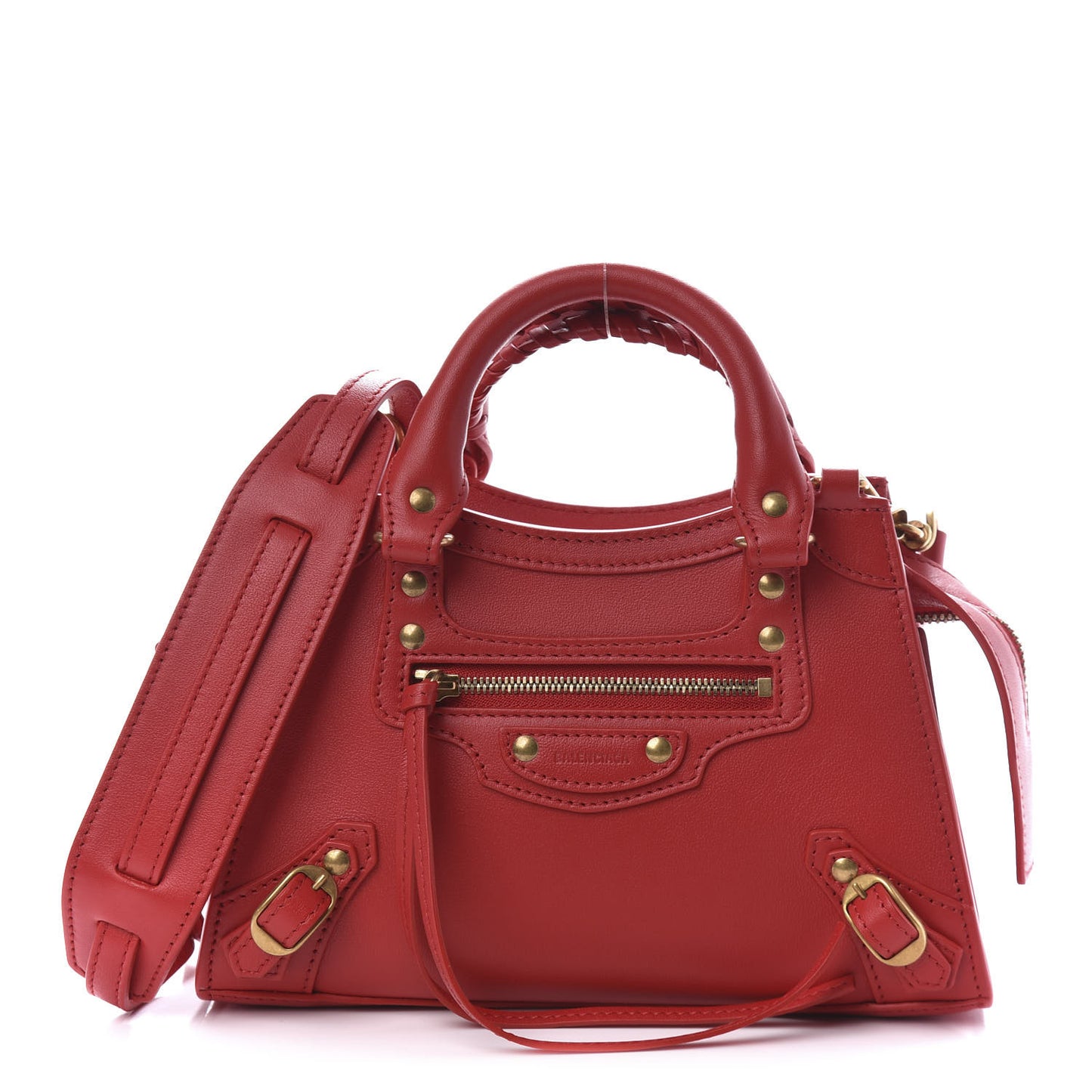 Smooth Calfskin Neo Classic Brass Hardware Mini City Red
