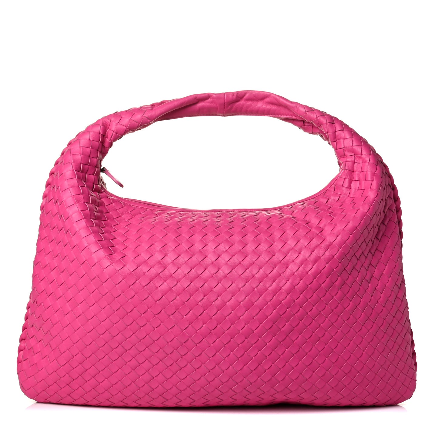 Nappa Intrecciato Large Veneta Hobo Rosa Shock