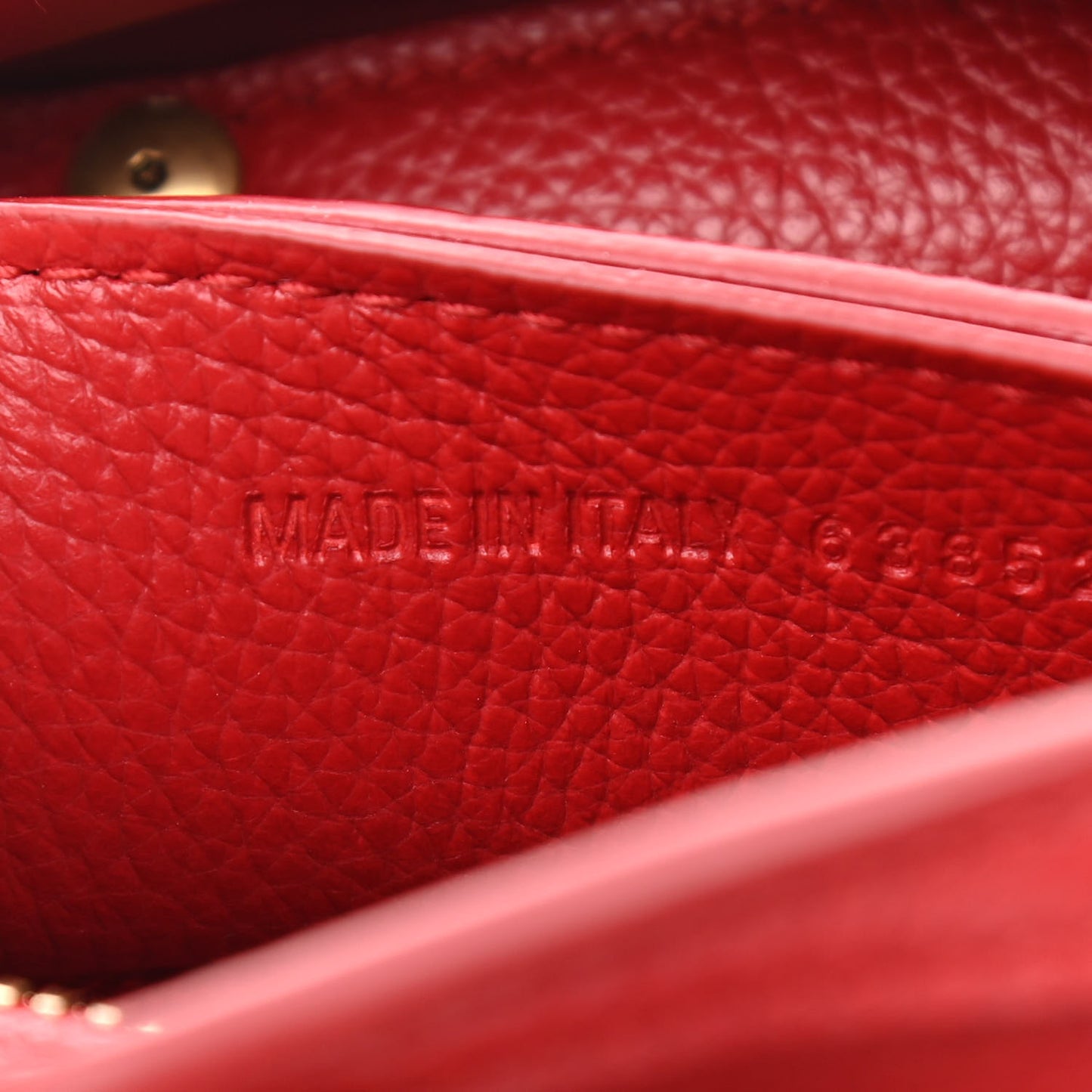 Grained Calfskin Neo Classic Gold Hardware Nano City Crossbody Medium Red
