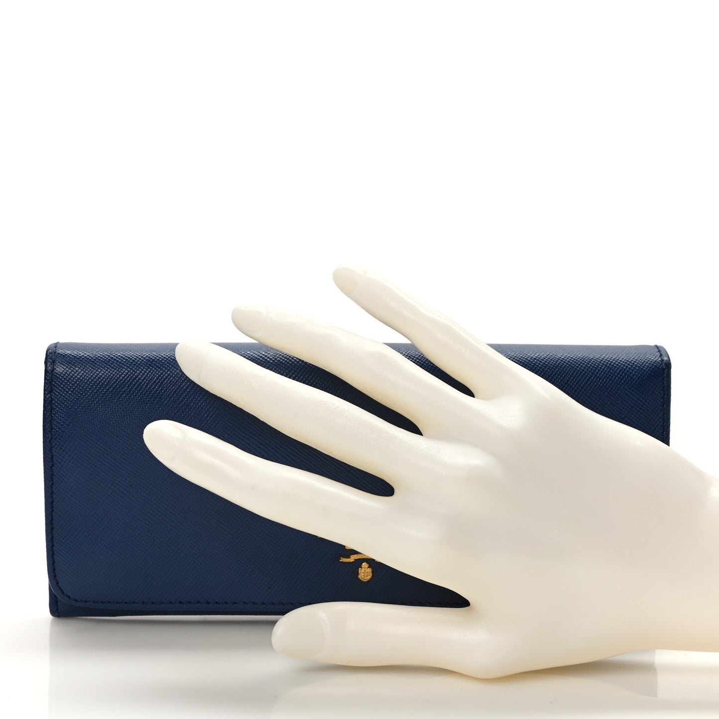 Saffiano Metal Continental Flap Wallet Bleuette