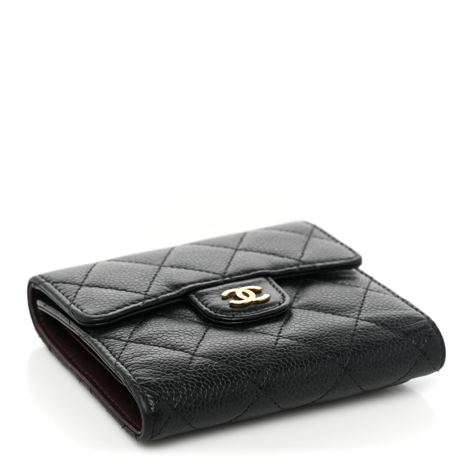 Chanel Caviar Quilted Compact Flap Wallet Black 4 of 14