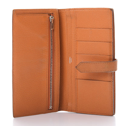 Hermes Chevre Mysore Bearn Gusset Wallet Orange 5 of 15