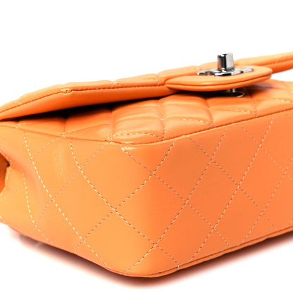 Chanel Lambskin Quilted Mini Rectangular Flap Orange 10 of 11