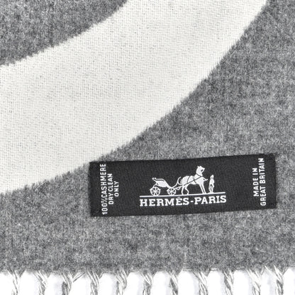 Hermes Cashmere Casaque Charms Muffler Gris Flanelle Ivoire 4 of 4