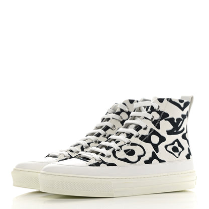 Louis Vuitton X UF Calfskin Tufted Monogram Stellar Sneaker Boots 37 White Black 3 of 9