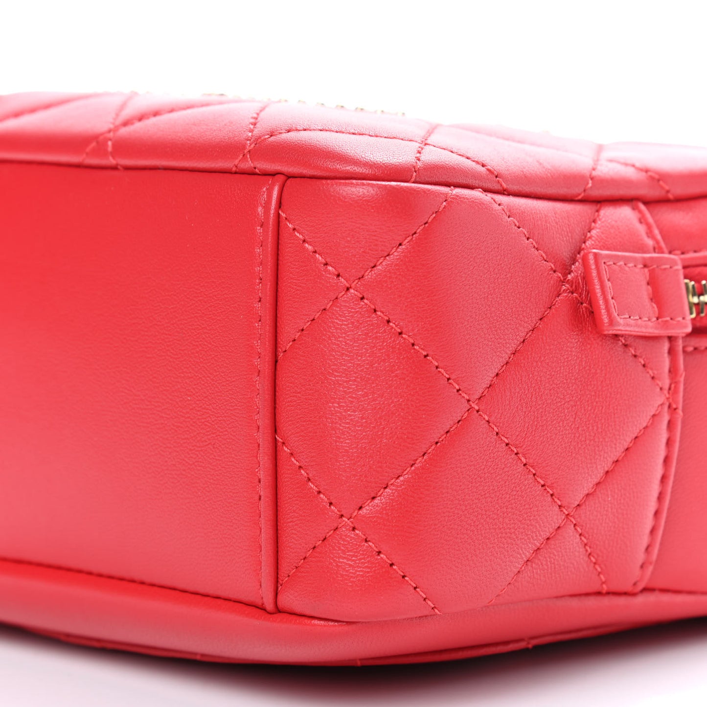 Lambskin Quilted Studded Beauty Begins Bag Fuchsia