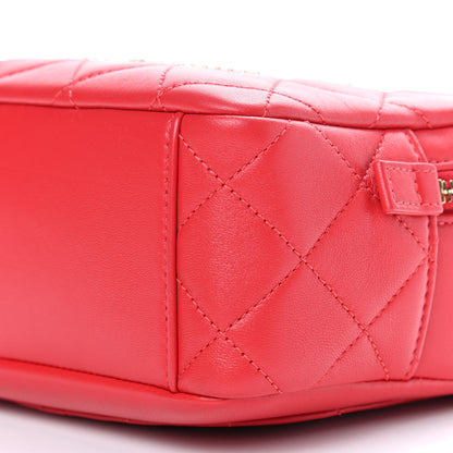 Chanel Lambskin Quilted Studded Beauty Begins Bag Fuchsia 9 of 9