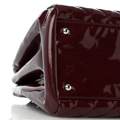 Chanel Patent Quilted Large Just Mademoiselle Bowling Bag Plum 9 of 13