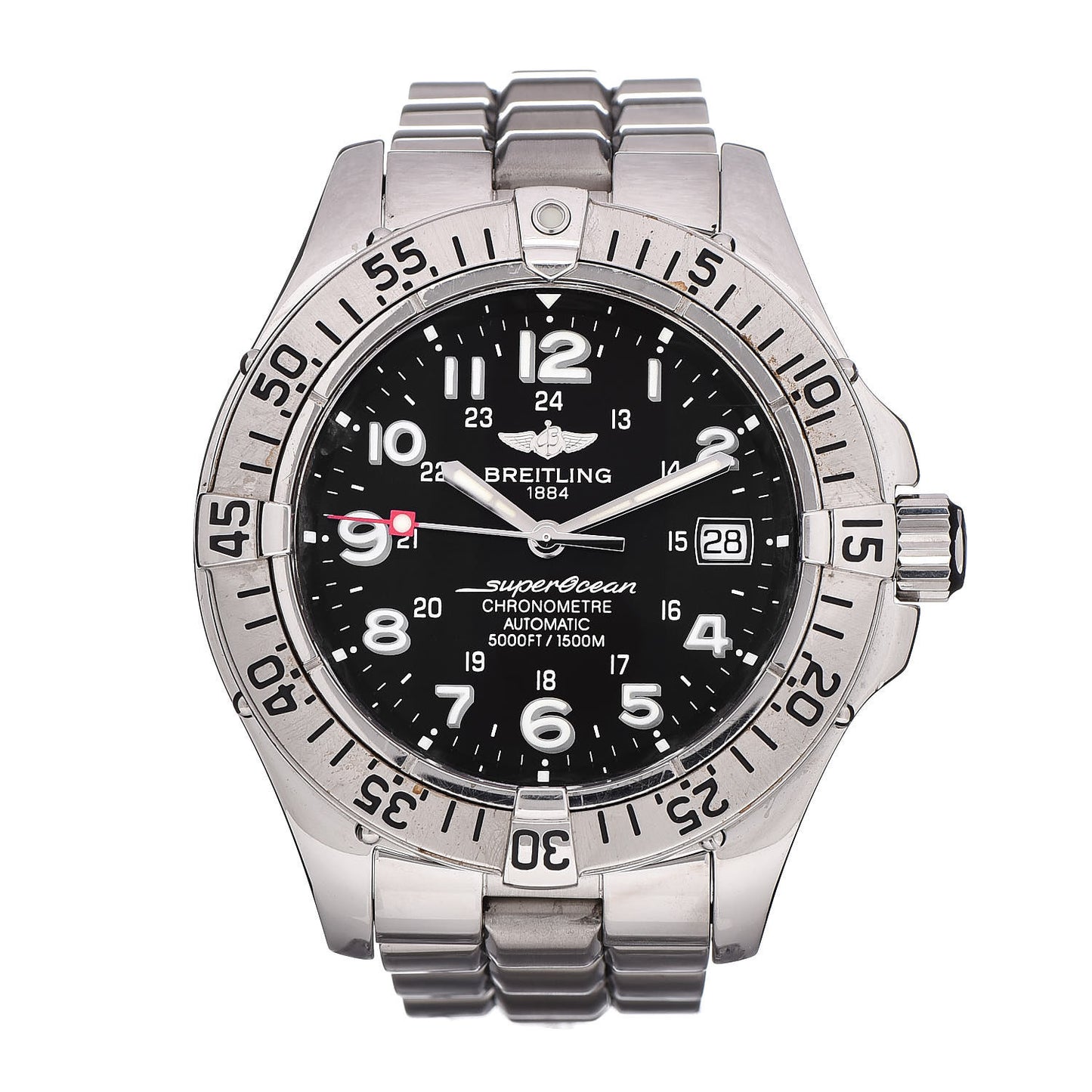 Stainless Steel 40mm Chronometre Super Ocean Automatic Watch Black A17360