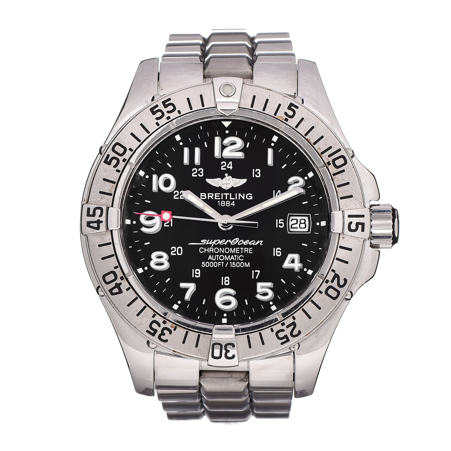 Breitling Stainless Steel 40mm Chronometre Super Ocean Automatic Watch Black A17360 1 of 6
