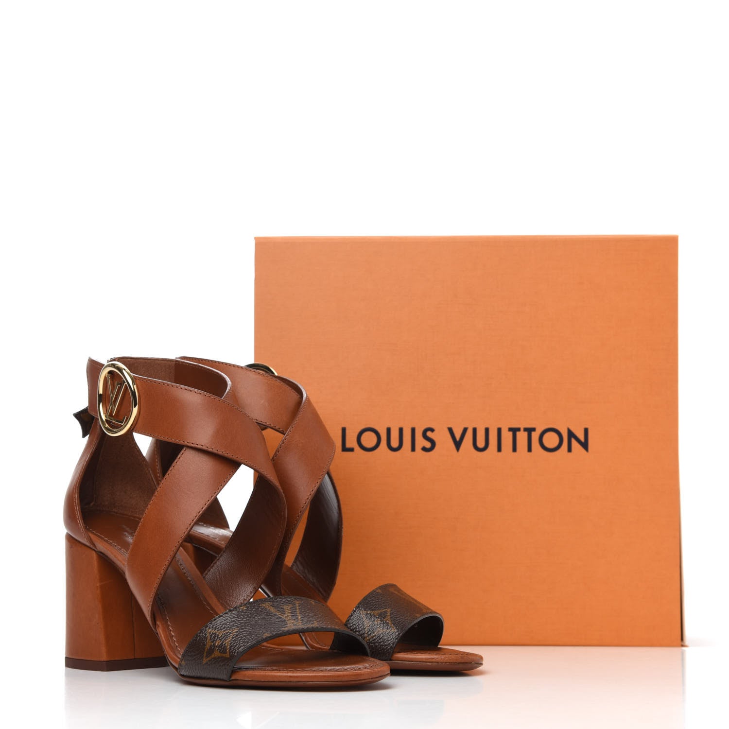 Louis Vuitton Calfskin Monogram Horizon Sandals 37 Cognac Brown 38 of 38