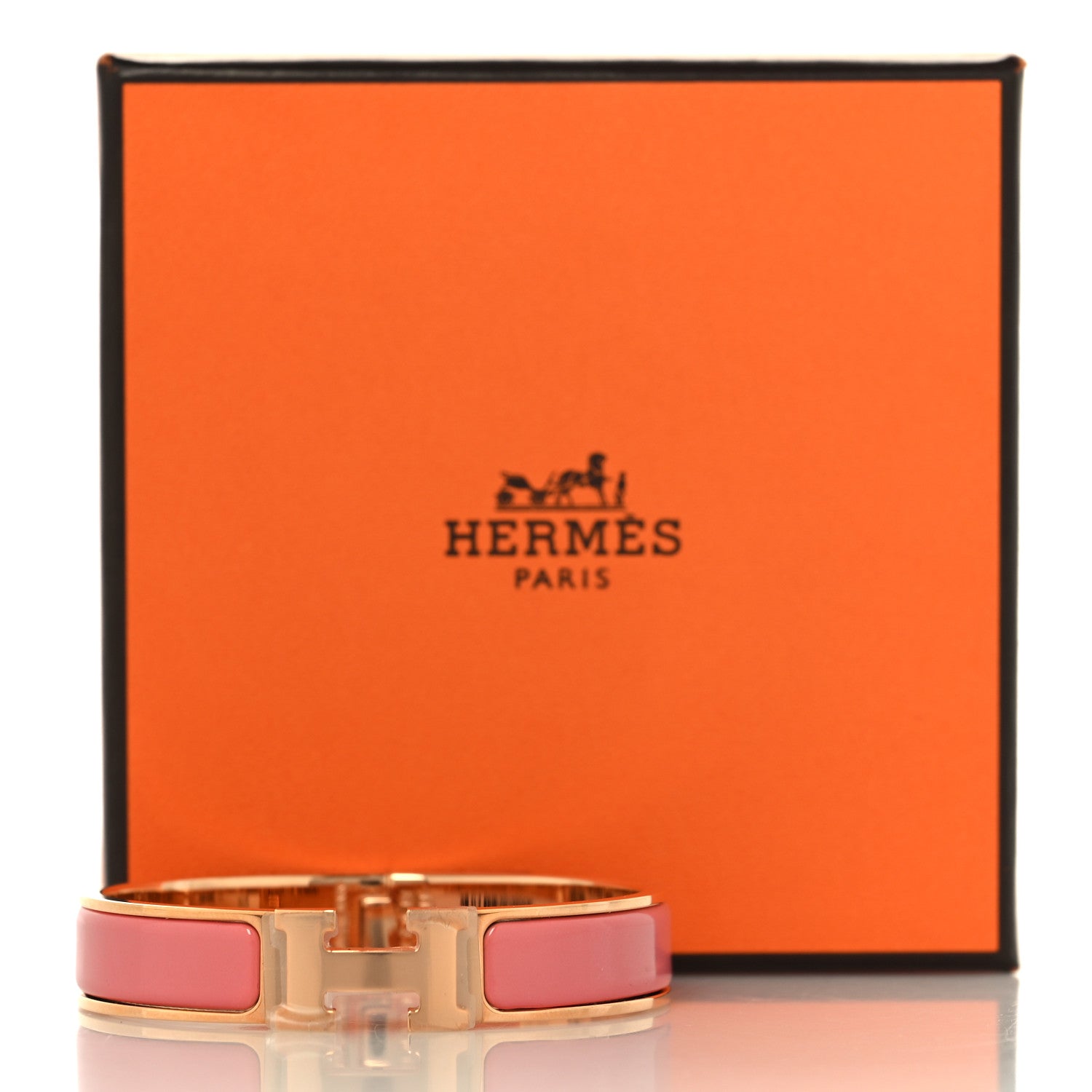 Hermes Enamel Narrow Clic Clac H Bracelet PM Papaye 5 of 5