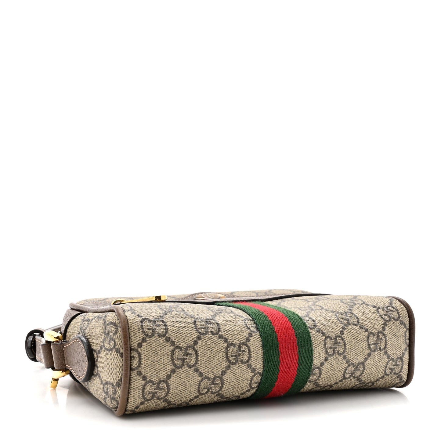 GG Supreme Monogram Web Mini Ophidia Shoulder Bag Brown