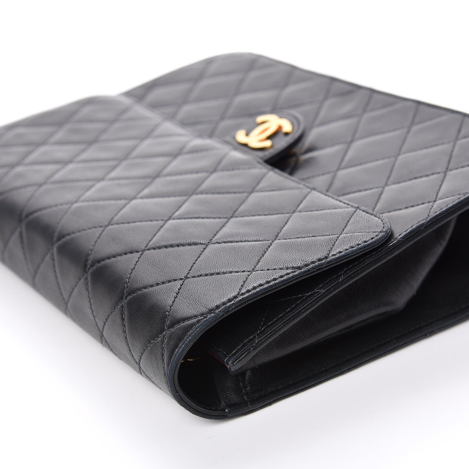 Chanel Lambskin Quilted Medium Single Flap Black 14 of 20