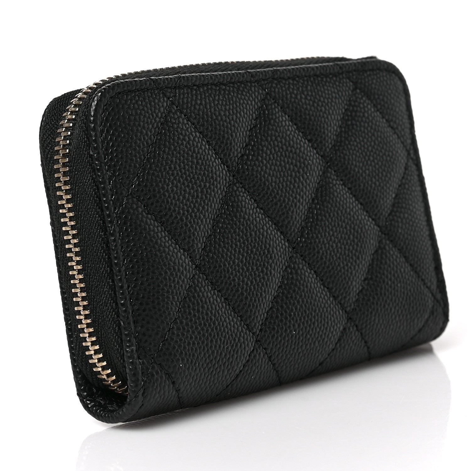 Chanel Caviar Quilted Zip Coin Purse Black 3 of 7
