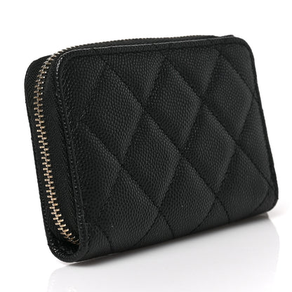 Chanel Caviar Quilted Zip Coin Purse Black 3 of 7