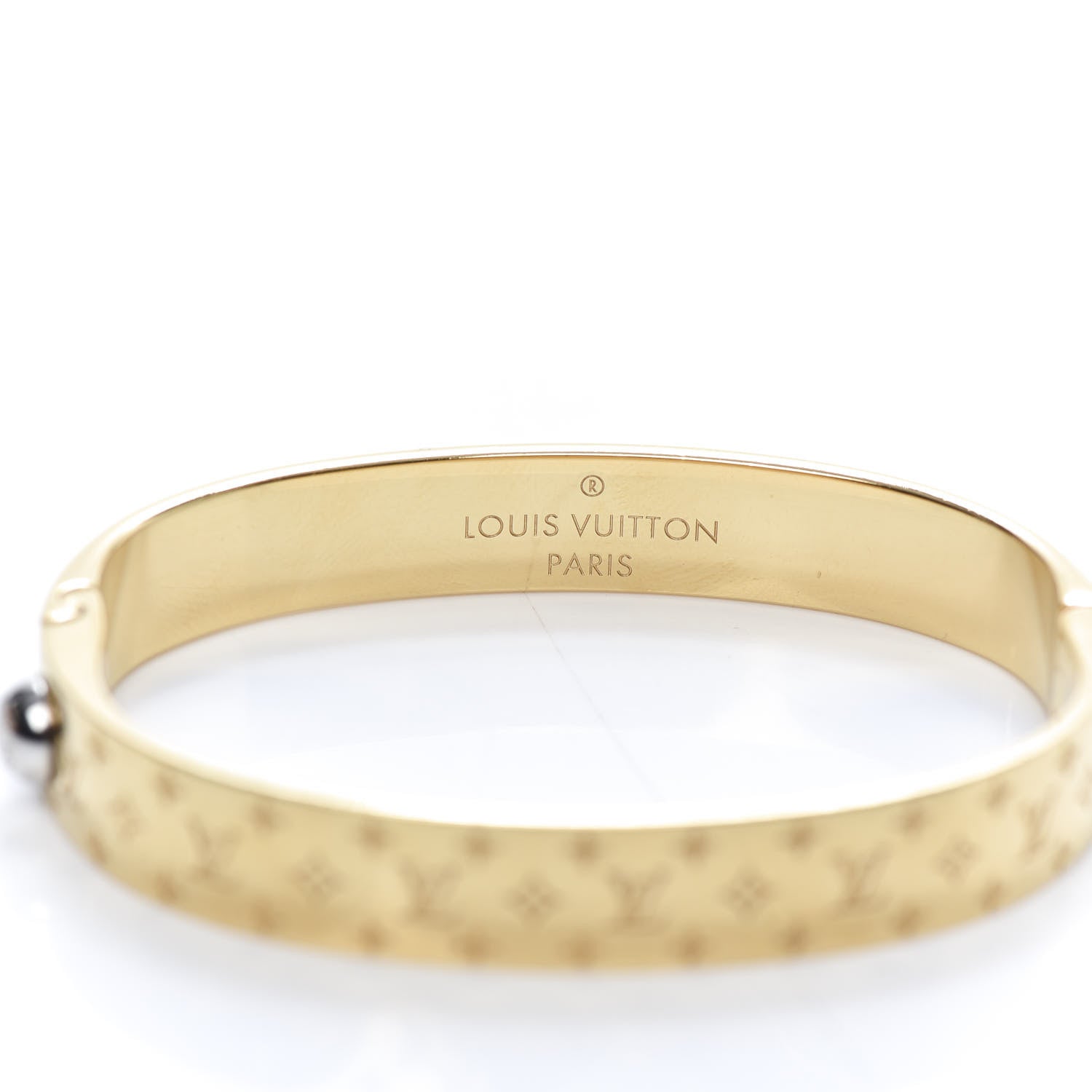 Louis Vuitton Brass Monogram Nanogram Cuff S Gold 4 of 7