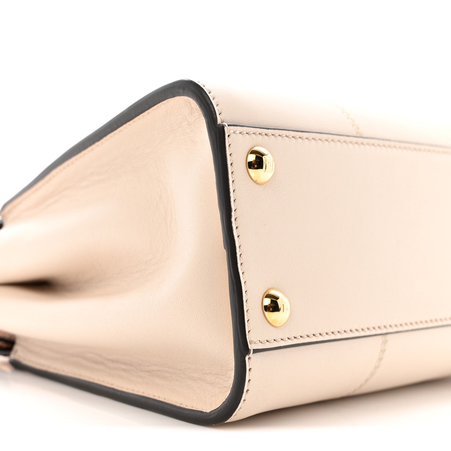 Fendi Calfskin Crocodile Mini Peekaboo Iconic Satchel Camelia