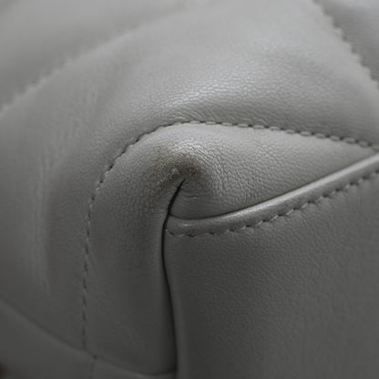 Saint Laurent Lambskin Quilted Toy Loulou Puffer Monogram Chain Satchel Crema Soft 14 of 17
