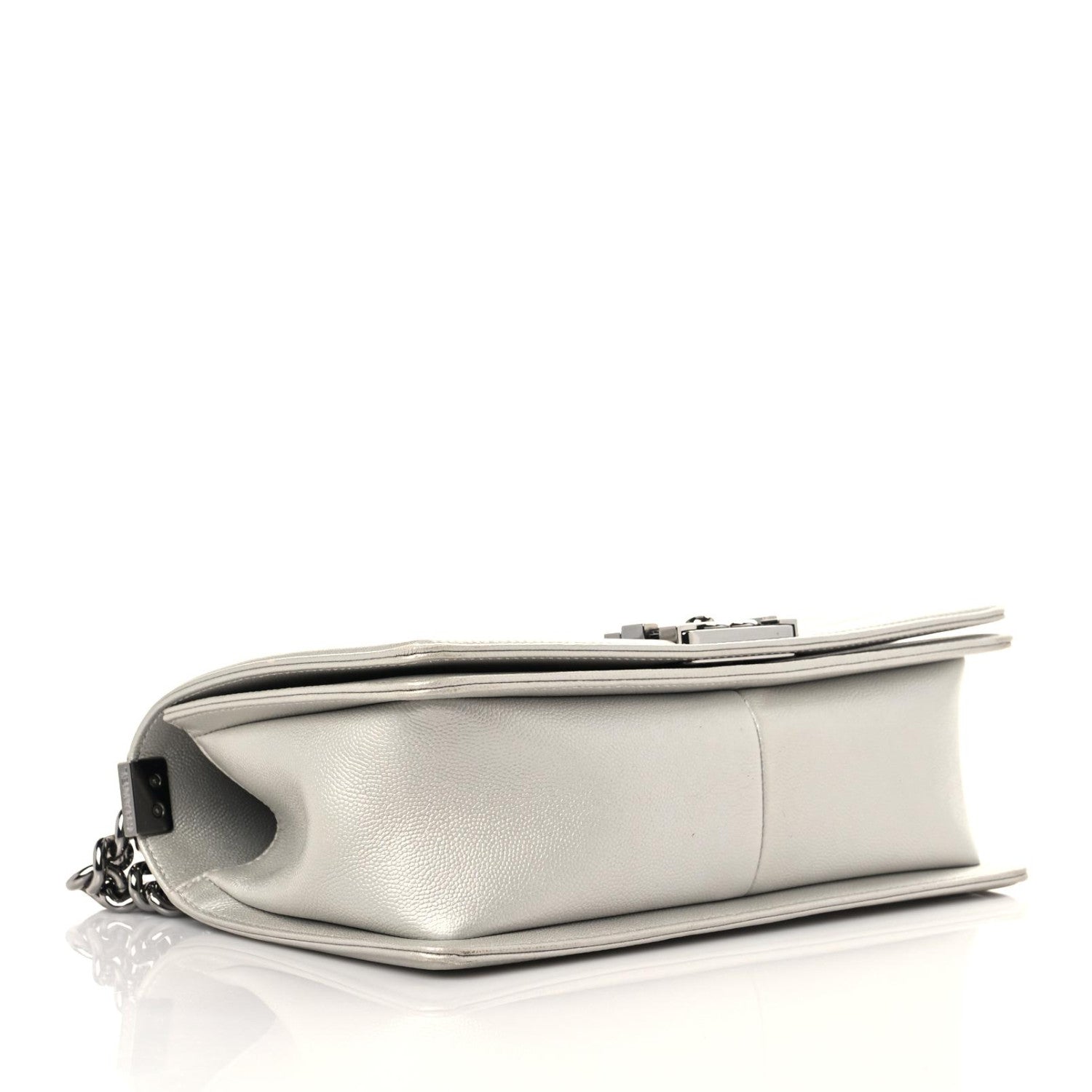 Chanel Metallic Caviar Quilted Medium Boy Flap Silver 4 of 15