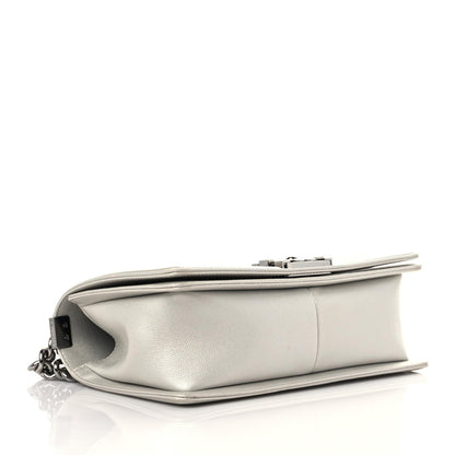 Chanel Metallic Caviar Quilted Medium Boy Flap Silver 4 of 15