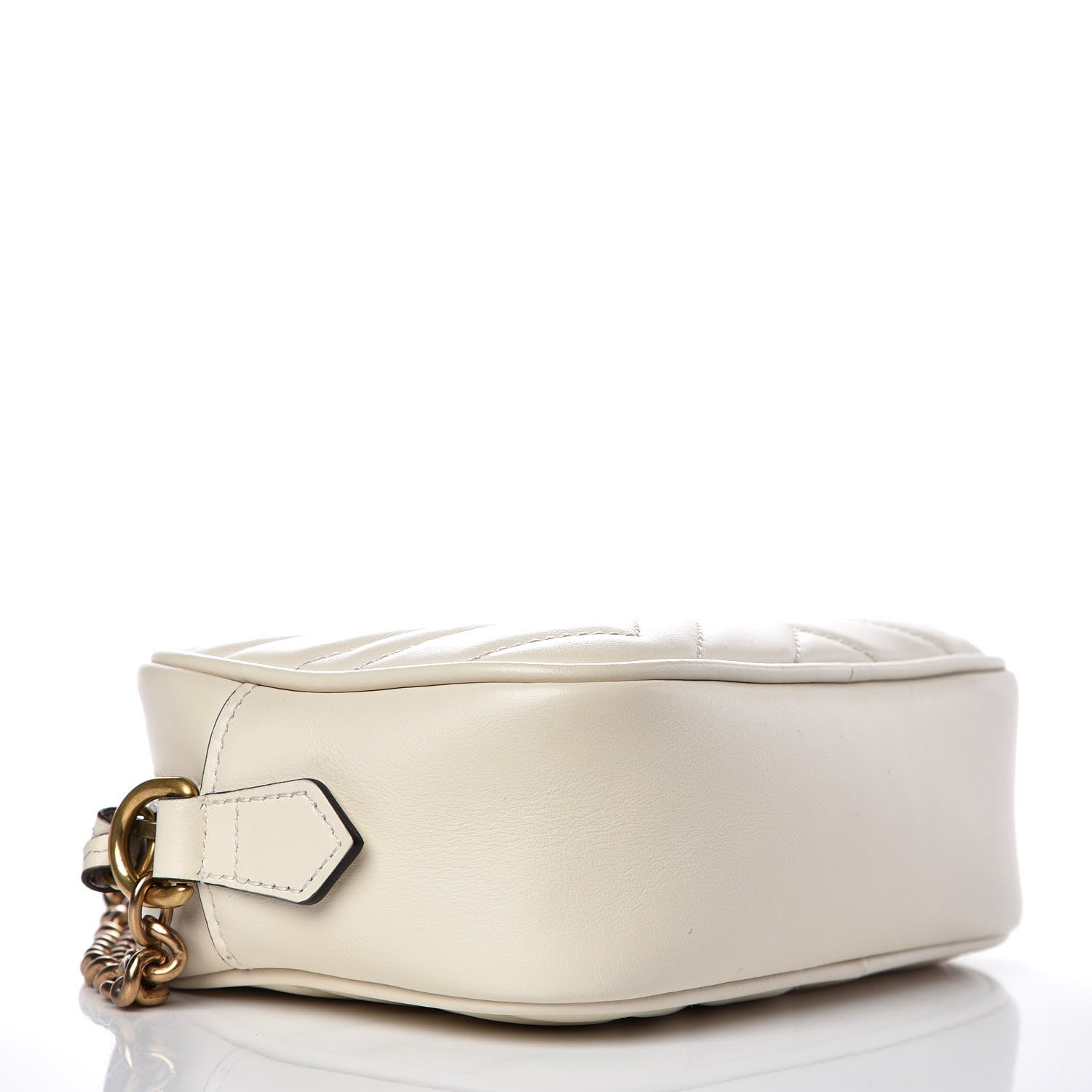 Gucci Calfskin Matelasse Mini GG Marmont Chain Shoulder Bag White 4 of 9
