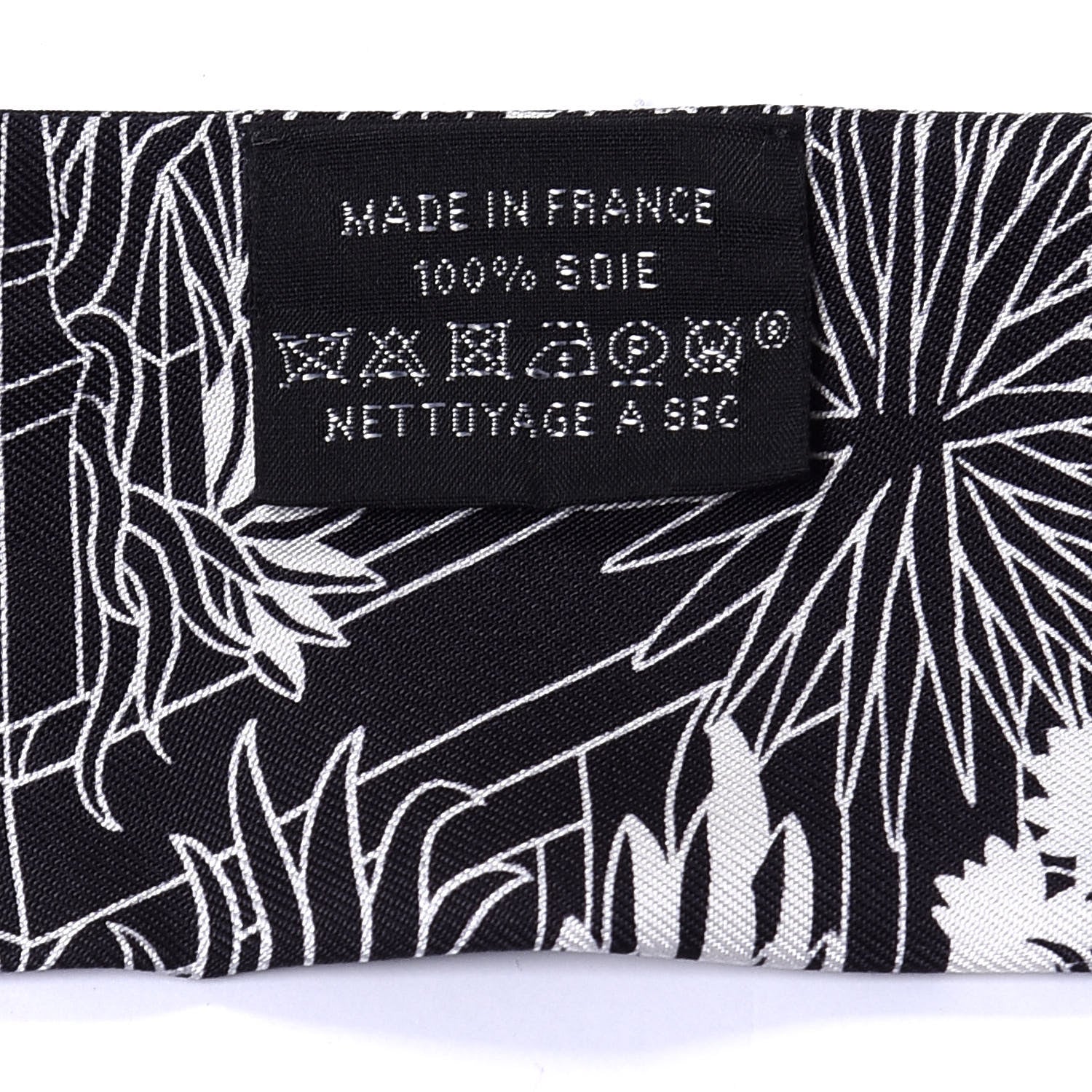 Hermes Silk Animapolis Twilly Black White 3 of 4