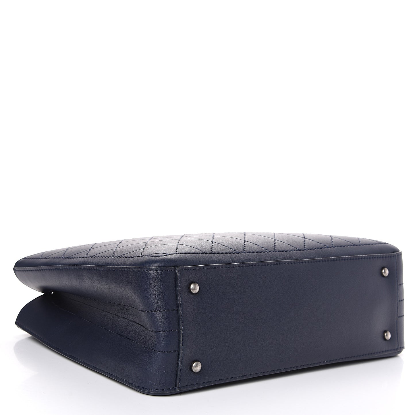 Bullskin Stitched Large Bi-Color Shopping Tote Blue