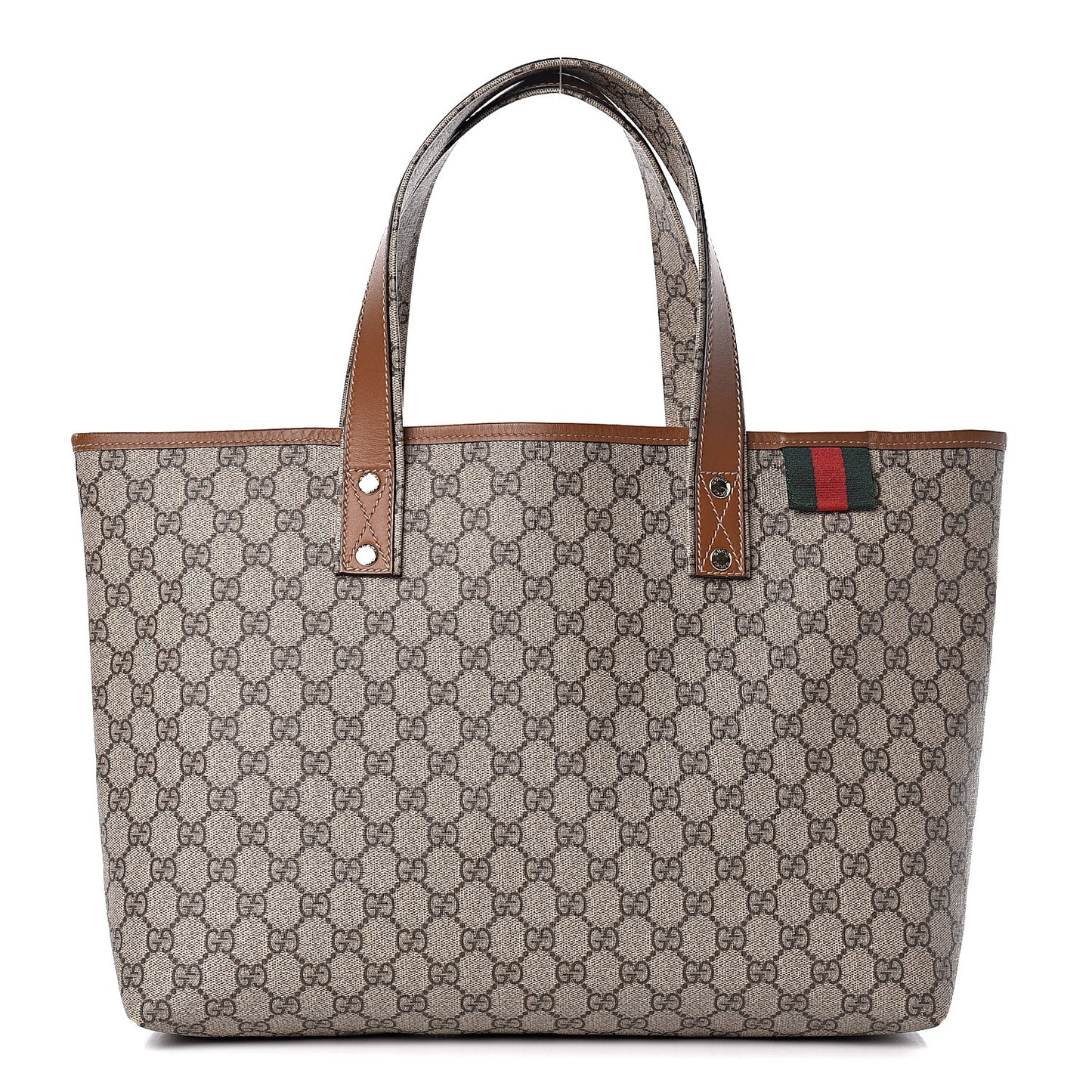 GG Plus Monogram Medium Signature Web Loop Tote Brown